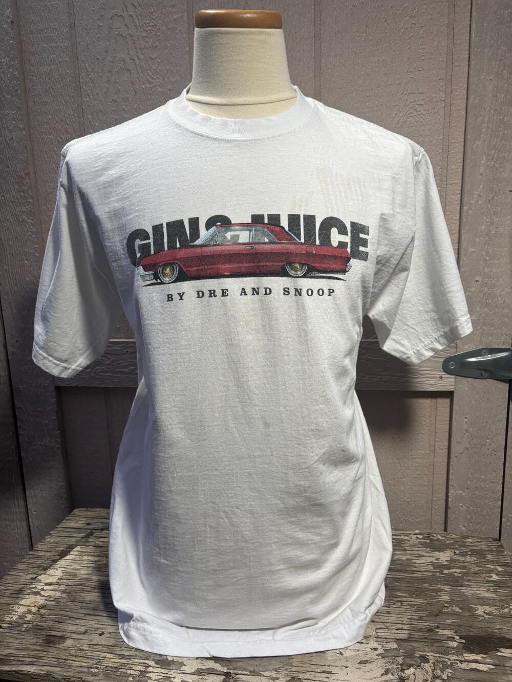 Gin and Juice by Dre and Snoop White Shirt Size Large Official Low Rider